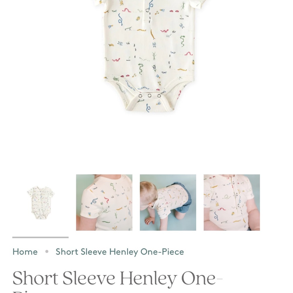 Pehr Short Sleeve Henley One-Piece